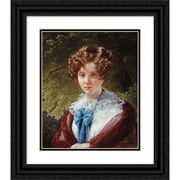 Louis Hersent 15x18 Black Ornate Wood Framed Double Matted Museum Art Print Titled - Brought Madame Le Doyen (1825)