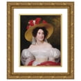 thumbnail image 1 of Louis Hersent 15x18 Gold Ornate Wood Frame and Double Matted Museum Art Print Titled - Portrait of Madame Arachequesne (1831), 1 of 4