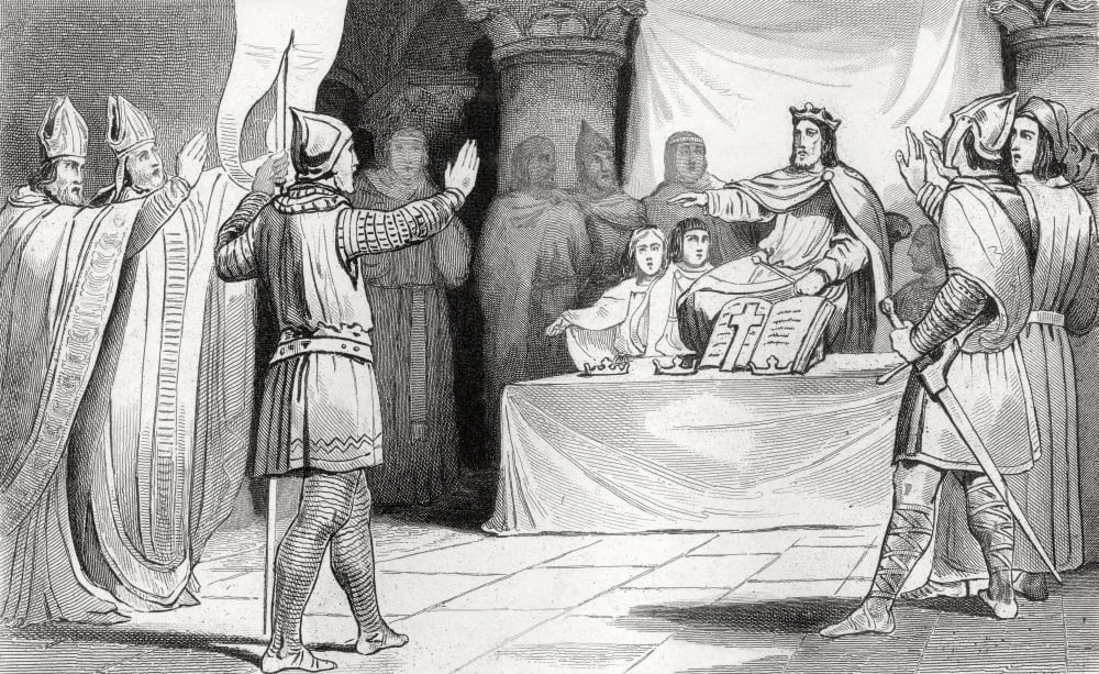 Louis I The Pious 778 To 840 At Court From Histoire De France By Colart Published Circa 1840 Canvas Art - Ken Welsh Design Pics (36 x 22)