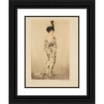 thumbnail image 1 of Louis Icart 12x14 Black Ornate Wood Framed Double Matted Museum Art Print Titled: A Fashionable Young Woman (1920s), 1 of 5