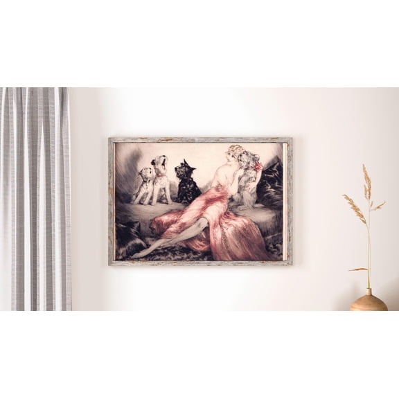 Louis Icart - Perfect Harmony., Vagant Wall Art, Kitchen Wall Art, Beautiful Girl Art, Ready To Hang, Art Poster, Stretched Canvas Size 16x24