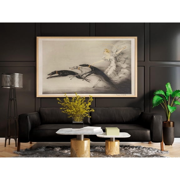 Louis Icart - Vitesse, Speed Ii., Reproduction, Vintage Art Posters, Beautiful Girl Art, Vagant Poster, F308, Stretched Canvas Size 8x12