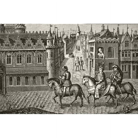 Louis Ix King of France 1214 To 1270 Has Pot of Urine Poured On Him by A Student As He Rides To Church In Paris After Poster Print - 18 x 11