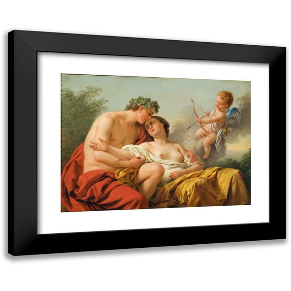 Louis-Jean-François Lagrenée 14x11 Black Modern Framed Museum Art Print Titled - Bacchus and Ariadne (1768)