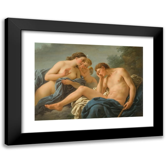 Louis-Jean-François Lagrenée 14x11 Black Modern Framed Museum Art Print Titled - Diana and Endymion (1768)