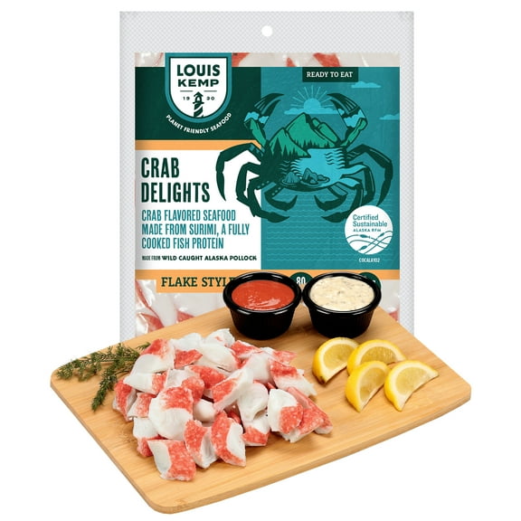 Louis Kemp Crab Delights Fresh Wild Alaska Pollock Imitation Crab Flake Style, 0.5 lb Packet