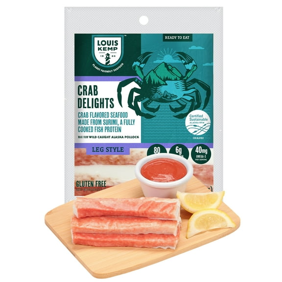 Louis Kemp Crab Delights Fresh Wild Alaska Pollock Imitation Crab Legs, 0.5 lb