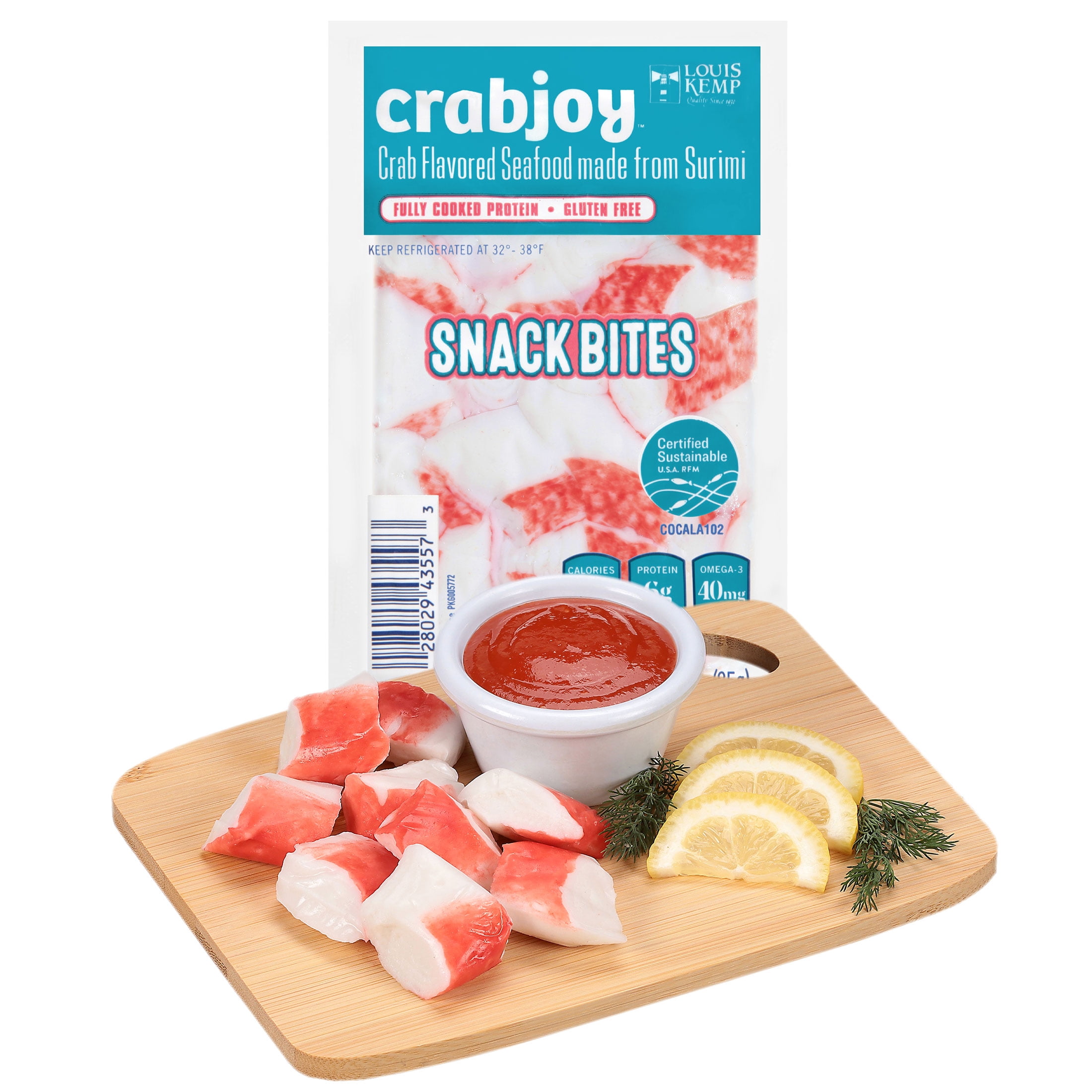 Louis Kemp Crabjoy Crab Flavored Seafood Snack Bites, Gluten-Free