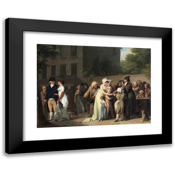 Louis Léopold Boilly 14x11 Black Modern Framed Museum Art Print Titled - The Card Sharp on the Boulevard (1806)