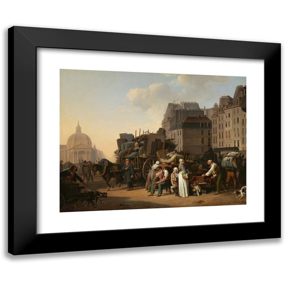 Louis Léopold Boilly 24x19 Black Modern Framed Museum Art Print Titled - The Movings (1822)