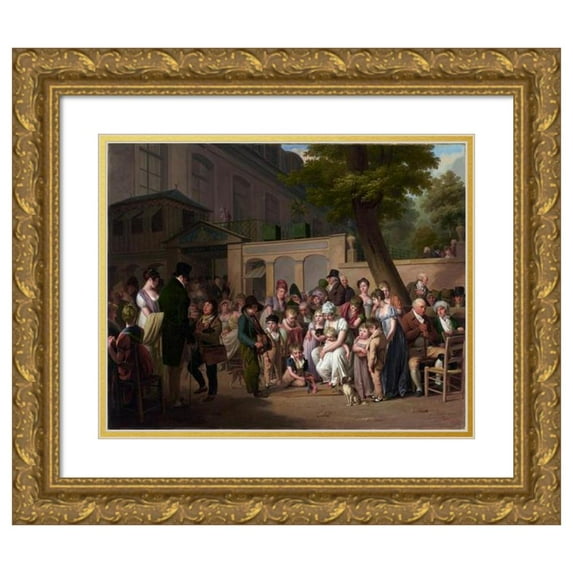 Louis Léopold Boilly 24x20 Gold Ornate Framed and Double Matted Museum Art Print Titled - Entrance to the Jardin Turc (1812)