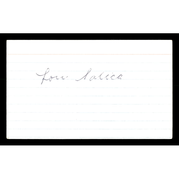 Louis "Lou" Salica Autographed 3x5 Index Card Bantamweight Champ SKU #179718