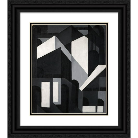 Louis Lozowick 20x23 Black Ornate Framed Double Matted Museum Art Print Titled: City Shapes (1922-23)