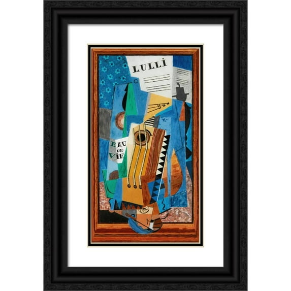 Louis Marcoussis 10x14 Black Ornate Wood Framed Double Matted Museum Art Print Titled: Lulli (1919)