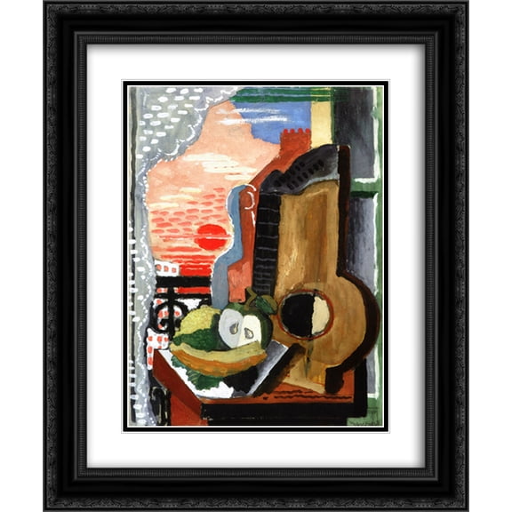Louis Marcoussis 2x Matted 20x24 Black Ornate Framed Art Print 'Still LIfe in front of the Window '