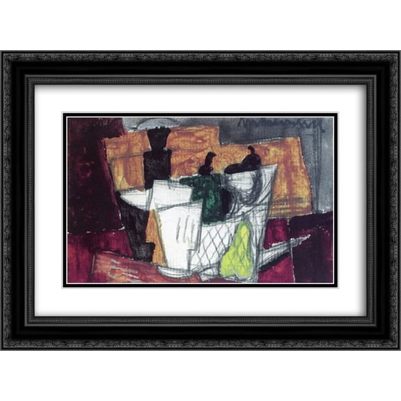 Louis Marcoussis 2x Matted 24x18 Black Ornate Framed Art Print 'Still Life'