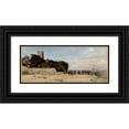 thumbnail image 1 of Louis Marie Chevalier 18x10 Black Ornate Wood Framed Double Matted Museum Art Print Titled - The Top of the Butte Montmartre, with the Solferino Tower (1870), 1 of 5