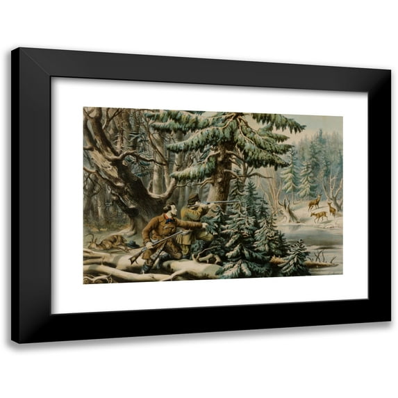 Louis Maurer 24x18 Black Modern Framed Museum Art Print Titled - On the Shattagee