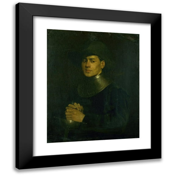 Louis Mettling 12x14 Black Modern Framed Museum Art Print Titled - Of Cavalier (1870 - 1900)