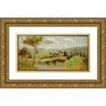 thumbnail image 1 of Louis Michel Eilshemius 14x9 Gold Ornate Wood Frame and Double Matted Museum Art Print Titled - Adirondacks- Bridge for Fishing, 1 of 4