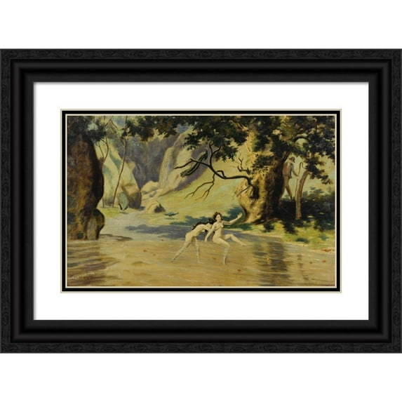 Louis Michel Eilshemius 18x13 Black Ornate Wood Framed Double Matted Museum Art Print Titled - The Intruder (1905)