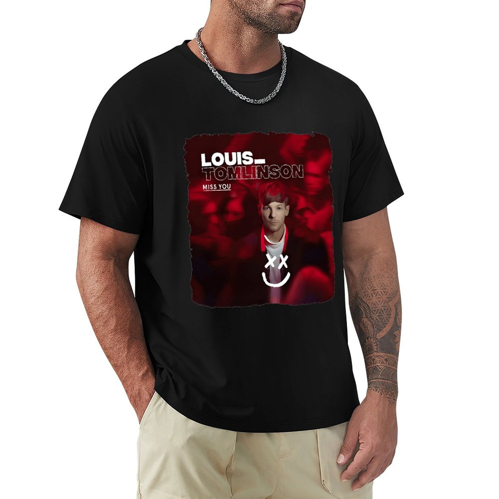 Louis Tomlinson Men's Shirts Short Sleeve Cotton Clothes T Shirts X-Large