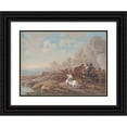 thumbnail image 1 of Louis-Nicolas van Blarenberghe 18x14 Black Ornate Wood Framed Double Matted Museum Art Print Titled - Cavalry Battle by a River, 1 of 5