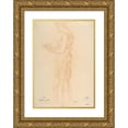 thumbnail image 1 of Louis-Oscar Roty 18x24 Gold Ornate Framed and Double Matted Museum Art Print Titled - Study of a Woman (1906), 1 of 4