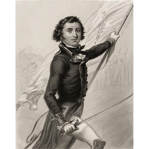 Louis Philippe, 1773-1850 Duke of Orleans, Duke of Chartres, King of The French 1830-1848 As A Volunteer In The French Army 19th Century Print Engraved by Freeman After Raffet Poster Print