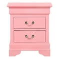 thumbnail image 1 of Louis Philippe 2-Drawer Pink Nightstand (24"H x 21"W x 16"D), 1 of 5