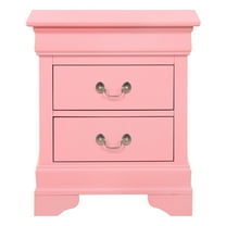 Louis Philippe 2-Drawer Pink Nightstand (24"H x 21"W x 16"D)