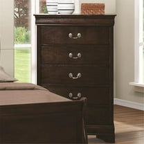 Louis Philippe 5-drawer Chest with Silver Bails Cappuccino