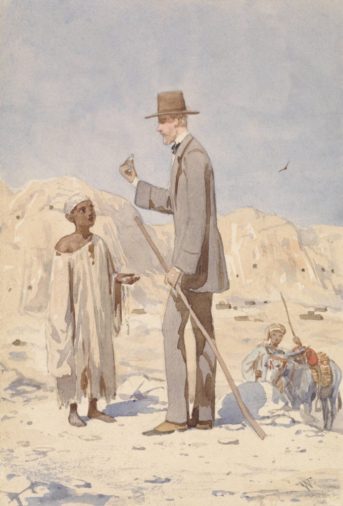 Louis Philippe Albert DOrleans At An Excavation In Egypt Canvas Art -  (18 x 24)