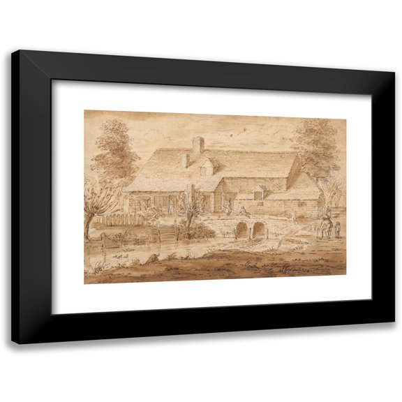 Louis Philippe Boitard 14x11 Black Modern Framed Museum Art Print Titled - View Near Aldenham, Herts