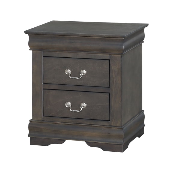 Louis Philippe Dark Gray Nightstand