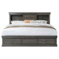 Louis Philippe III Eastern King Storage Bed with Bookcase Headboard
