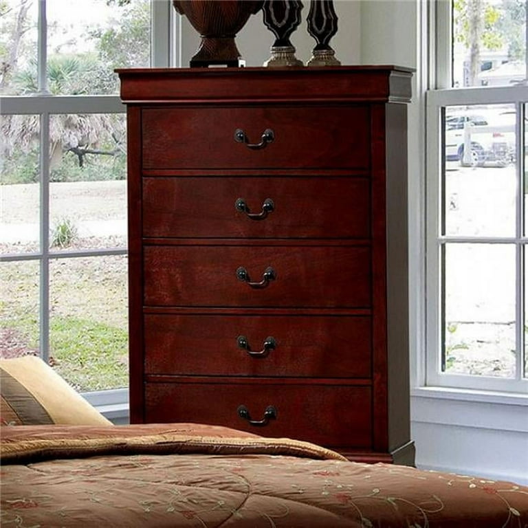 Louis Philippe Iii Contemporary Chest, Cherry 