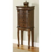 Louis Philippe Jewelry Armoire, Walnut with Black Lining