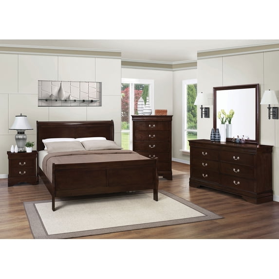 Coaster Louis Philippe 5-Piece Eastern King Bedroom Set, Cappuccino