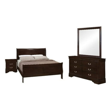 Louis Philippe Panel Bedroom Set with High Headboard