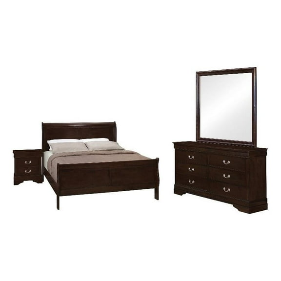 Louis Philippe Panel Bedroom Set with High Headboard