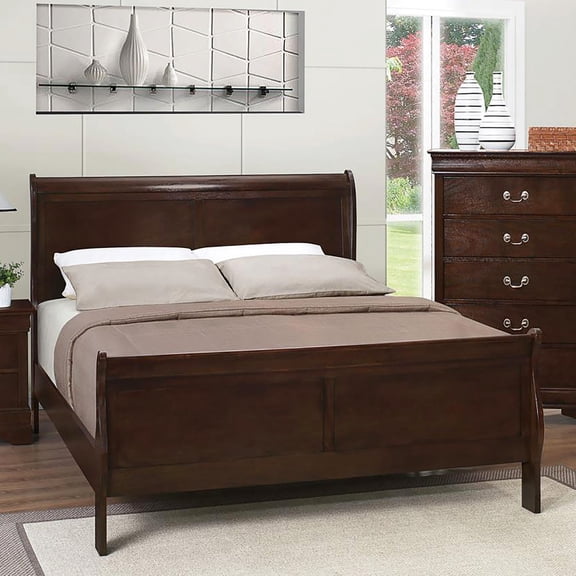 Louis Philippe Style Cappuccino Bed / Elevate Bedroom's Aesthetic