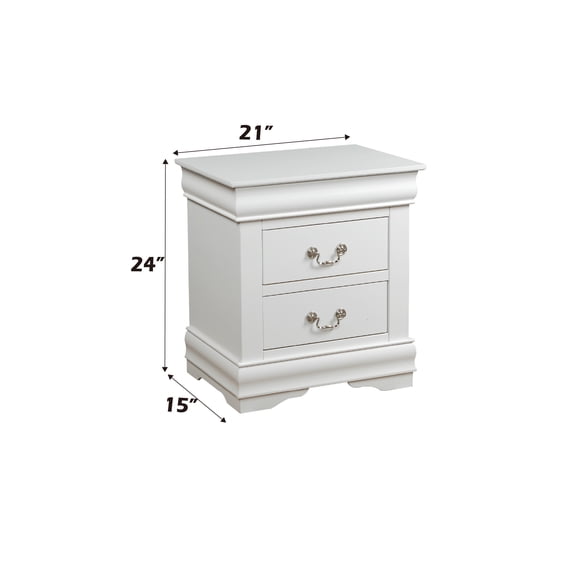 Louis Philippe White Finish Nightstand