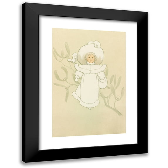 Louis Prang 11x14 Black Modern Framed Museum Art Print Titled - Little Girl in Winter Garb (ca. 1861-1897)