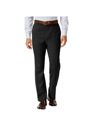 Louis Raphael Tailored Men's 100% Pure Wool Plated Front Dress Pants Black  48X39