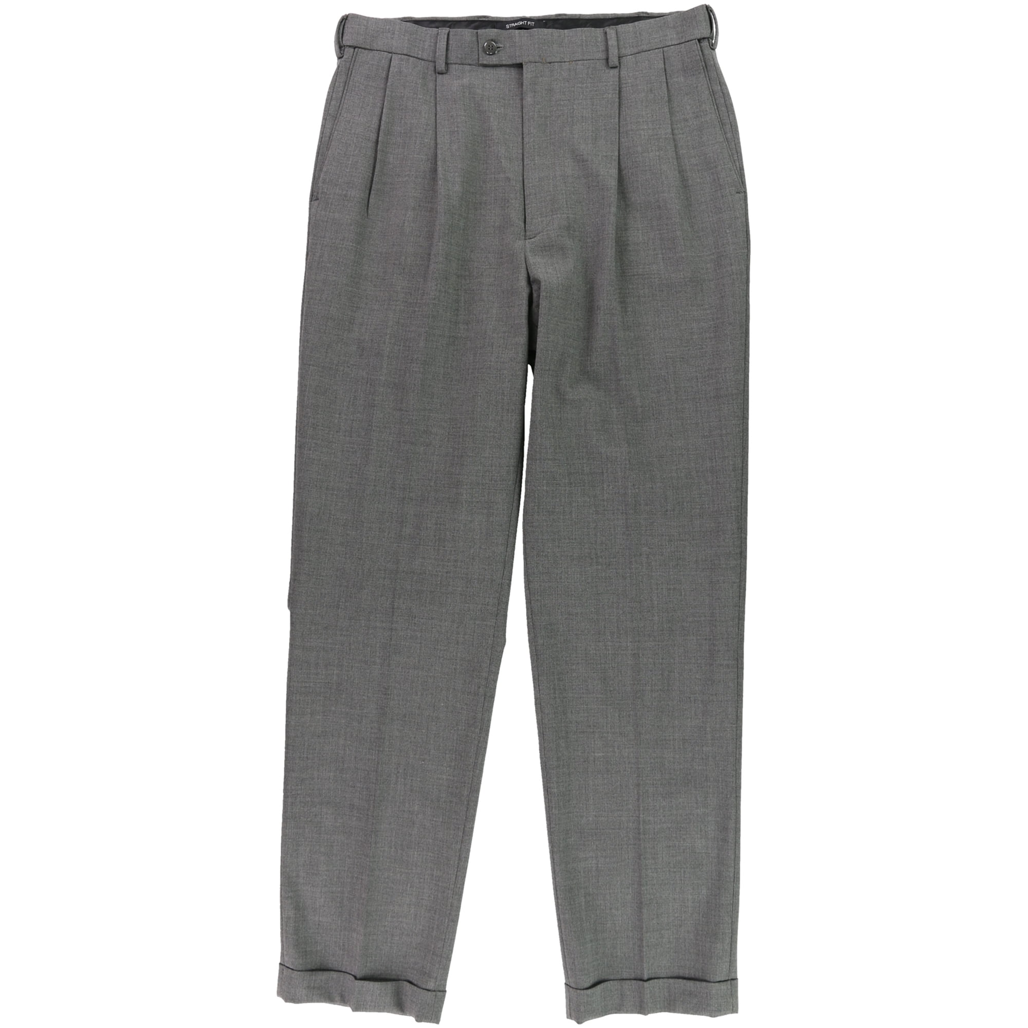 Louis Raphael Mens Straight Dress Pants Slacks, Grey, 34W x 34L