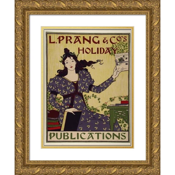 Louis Rhead 11x14 Gold Ornate Wood Frame and Double Matted Museum Art Print Titled - L. Prang and Co's Holiday Publications (ca. 1890-1896)
