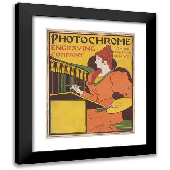 Louis Rhead 12x14 Black Modern Framed Museum Art Print Titled - Photochrome Engraving Company (1895)