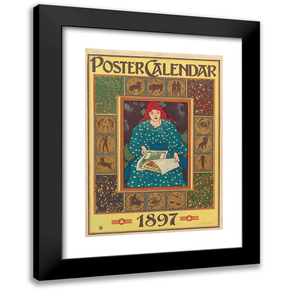 Louis Rhead 18x24 Black Modern Framed Museum Art Print Titled - Poster Calendar, 1897 (1896)