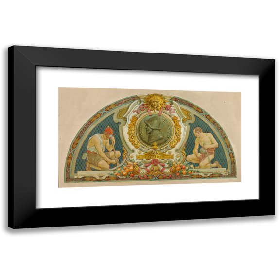 Louis Schaettle 14x10 Black Modern Framed Museum Art Print Titled - Mining (ca. 1916)